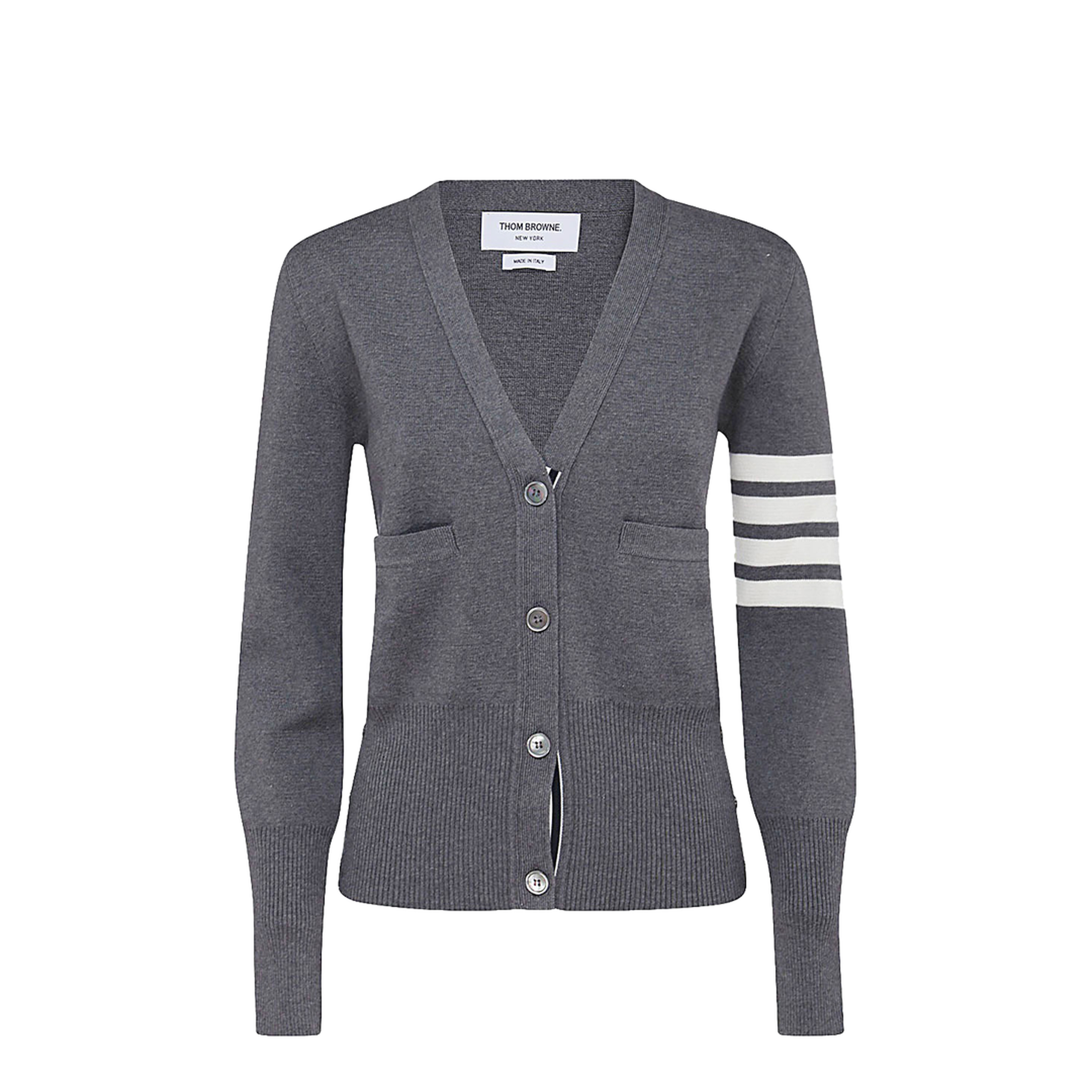 Wool 4 Bar V Neck Cardigan