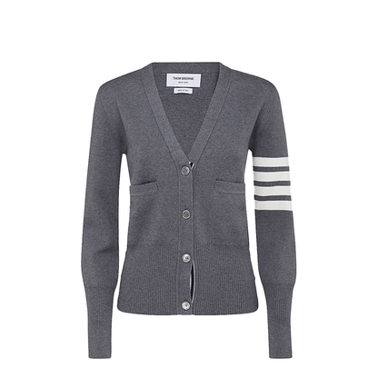 Wool 4 Bar V Neck Cardigan