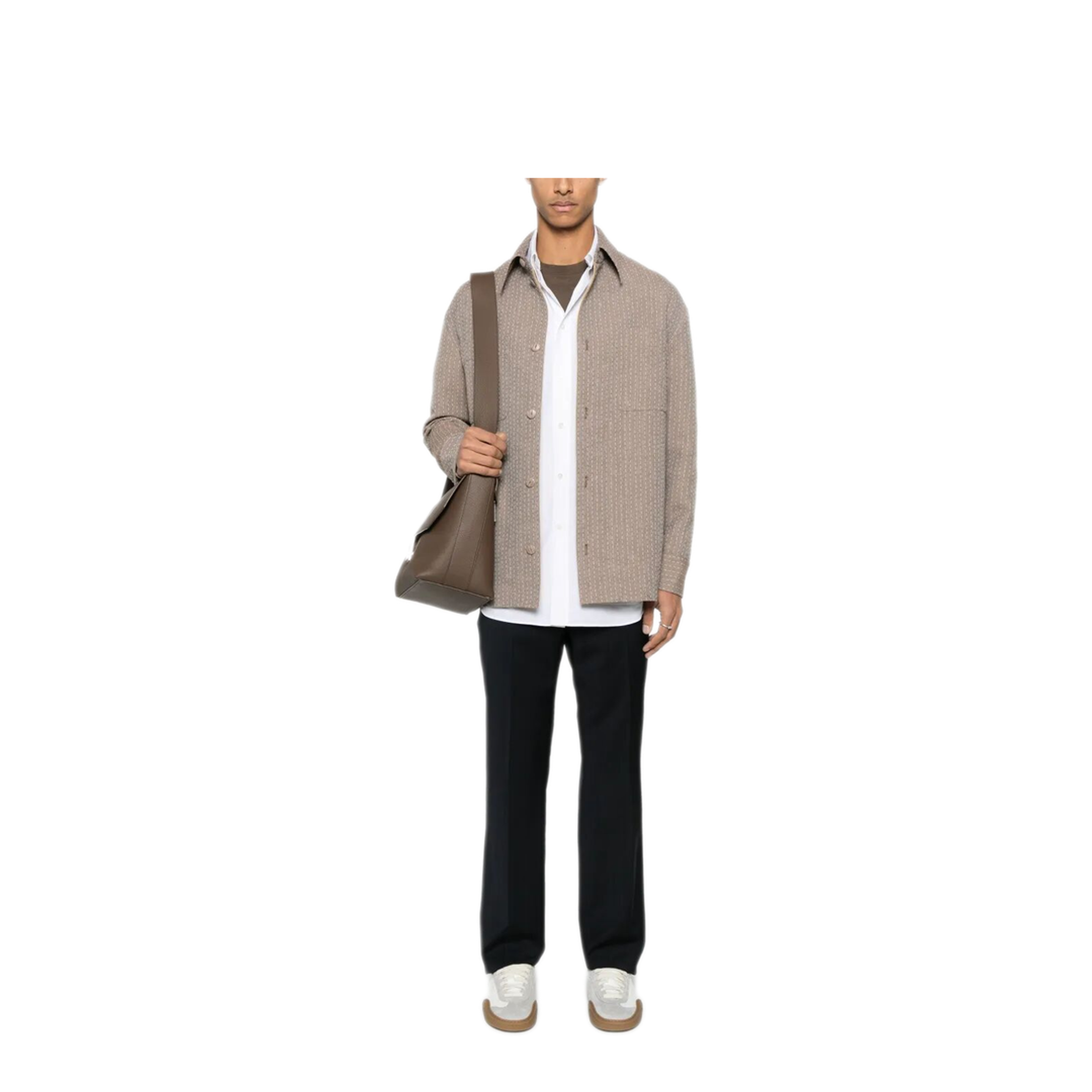 MAYFEYR - Fendi - Topstitched Roma Lettering Cotton Shirt - FS1310AU6XF0QA0