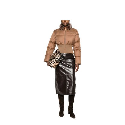 MAYFEYR - Fendi - Short Padded Down Jacket With Shearling Collar - FAN214AT8V