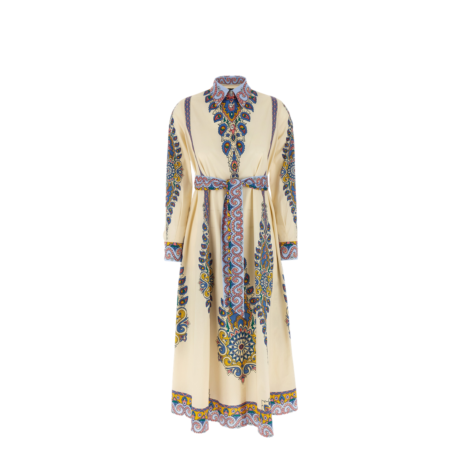 Printed Stretch Poplin Shirt Dress