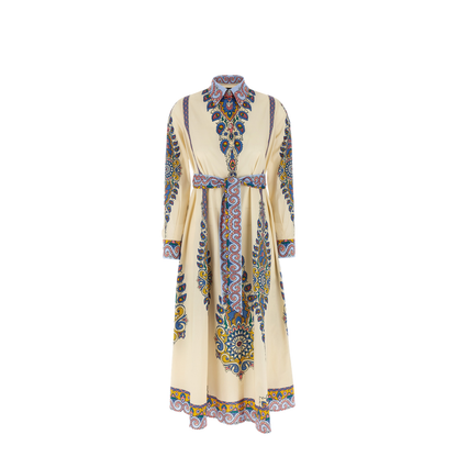 Printed Stretch Poplin Shirt Dress