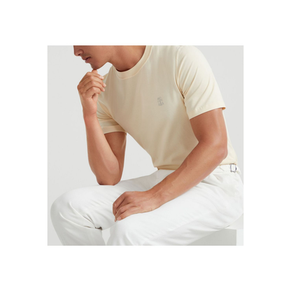 Crew Neck Cotton T-Shirt with Logo