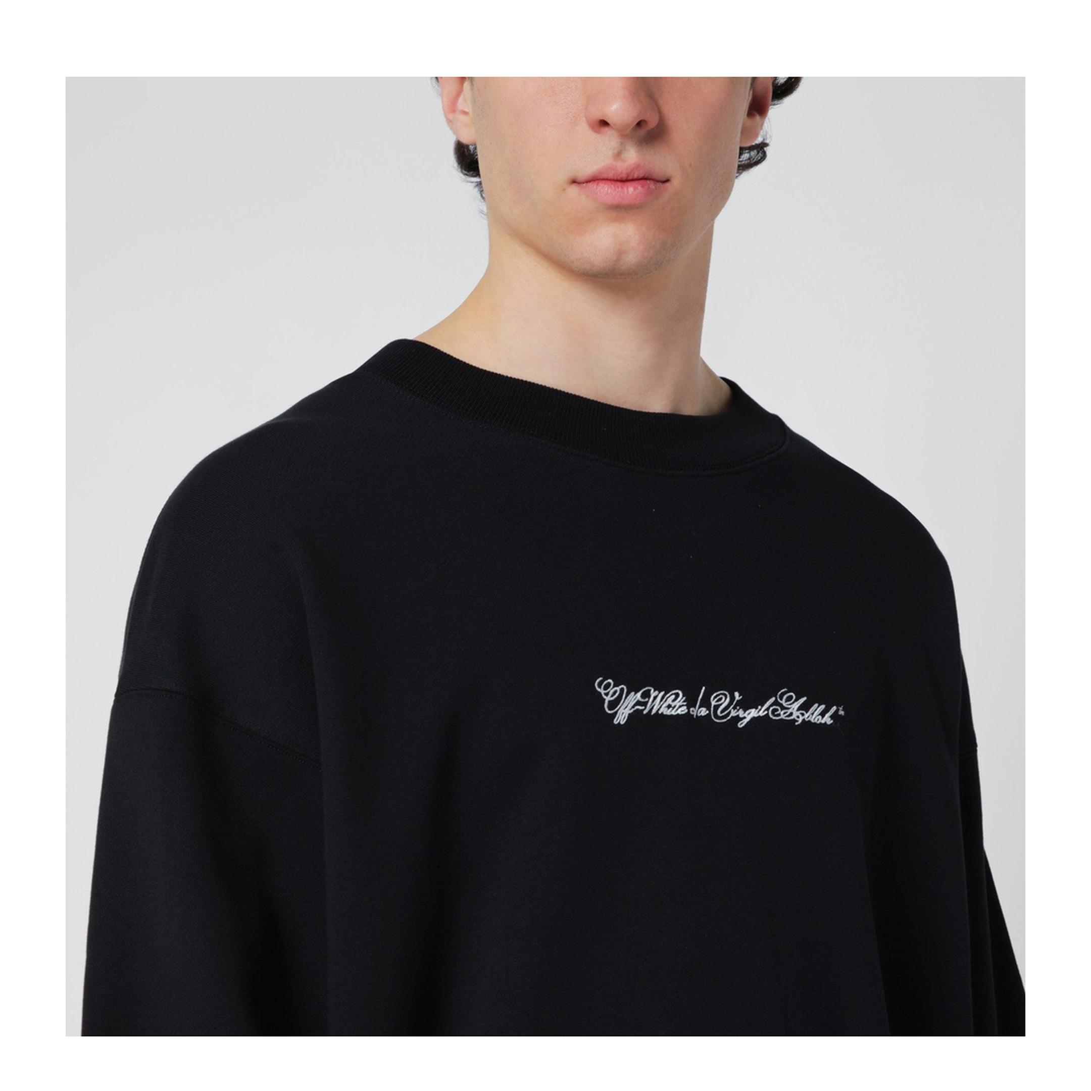 MAYFEYR -  - Black Script Arrow Diagonal Skate Sweatshirt - OMBA054S26FLE0010001