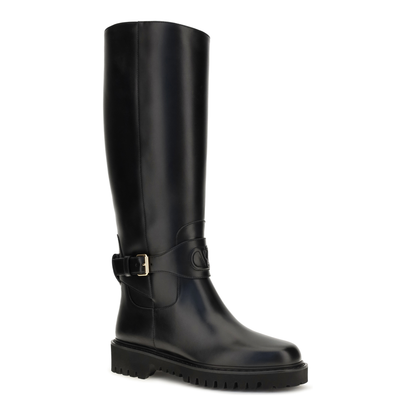 MAYFEYR - Valentino - Vlogo Signature Calfskin High Boots - 9W2S0QA3VQK0NO