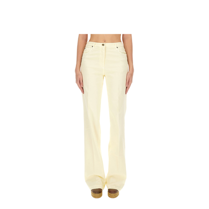 Embroidered-Detail Five-Pocket Design Jeans