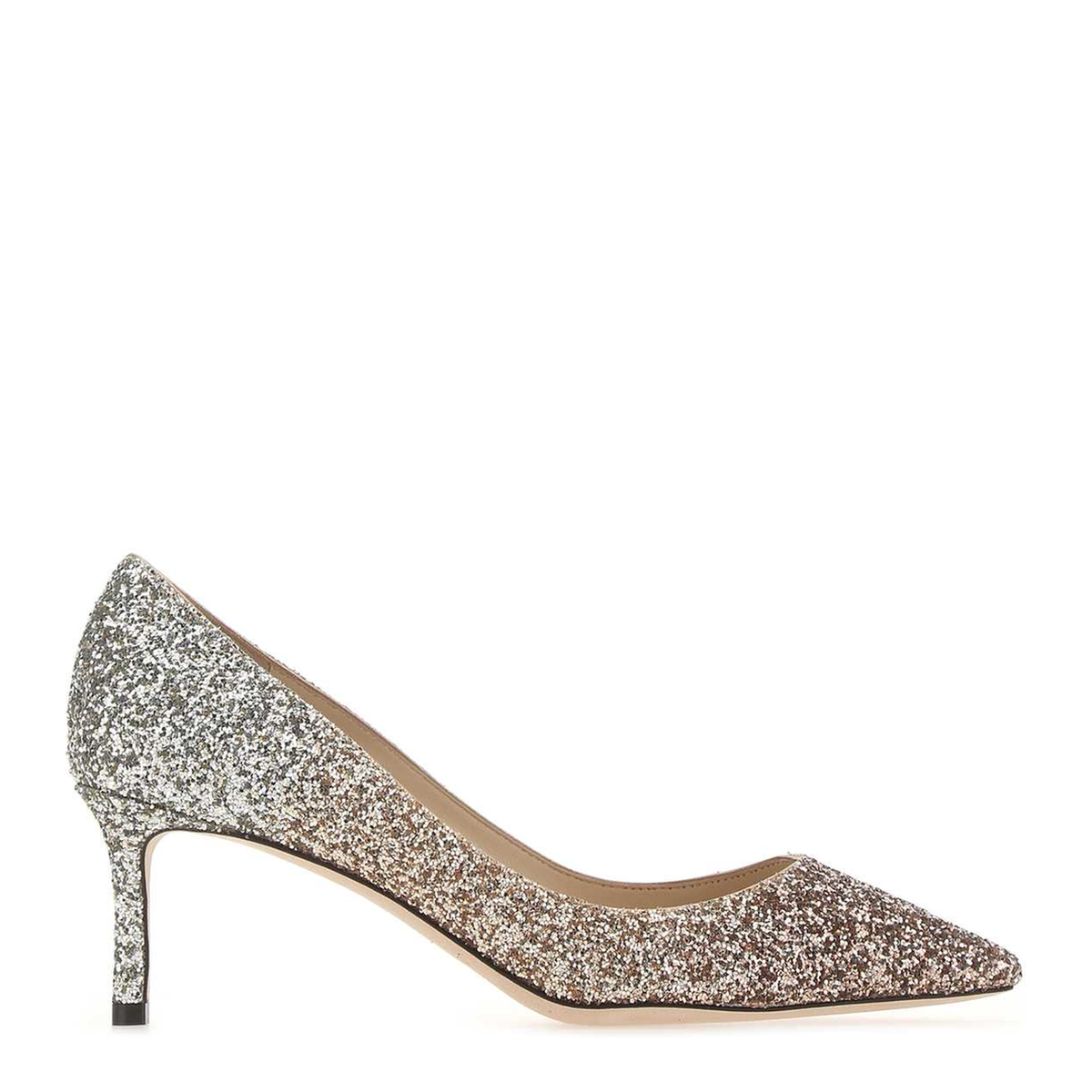 MAYFEYR - Jimmy Choo - Embellished Leather Romy 60 Pumps - ROMY60VNBROSGOLSIL