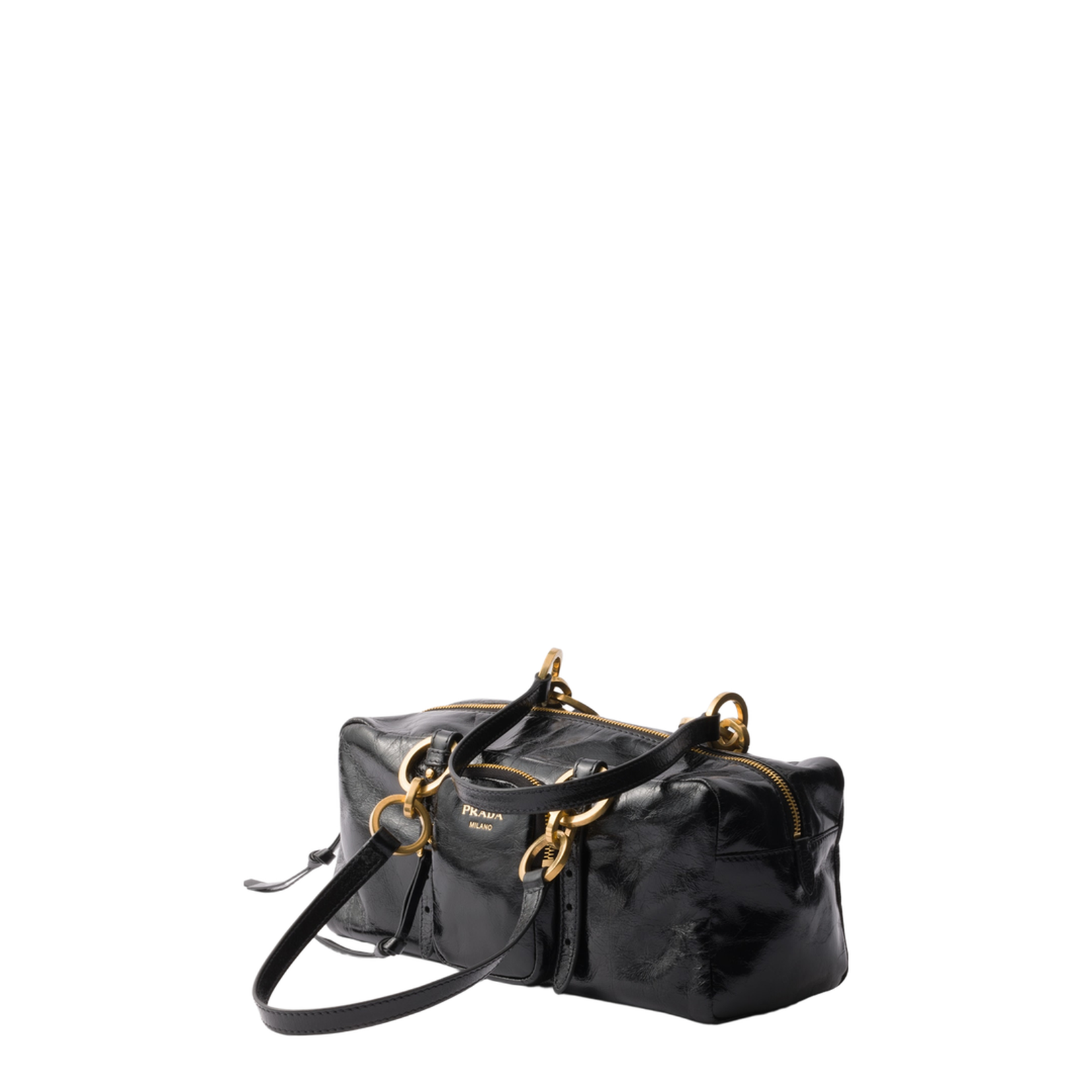Geometric Soft Leather Top-Handle Handbag