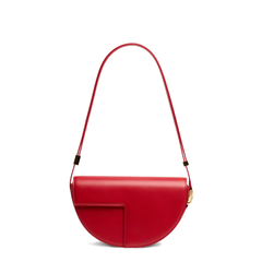 Half Moon Calf Leather Shoulder Bag - Red