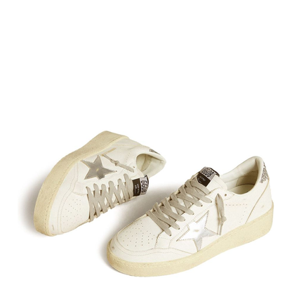 Ball Star with Silver Leather Star and Silver Glitter