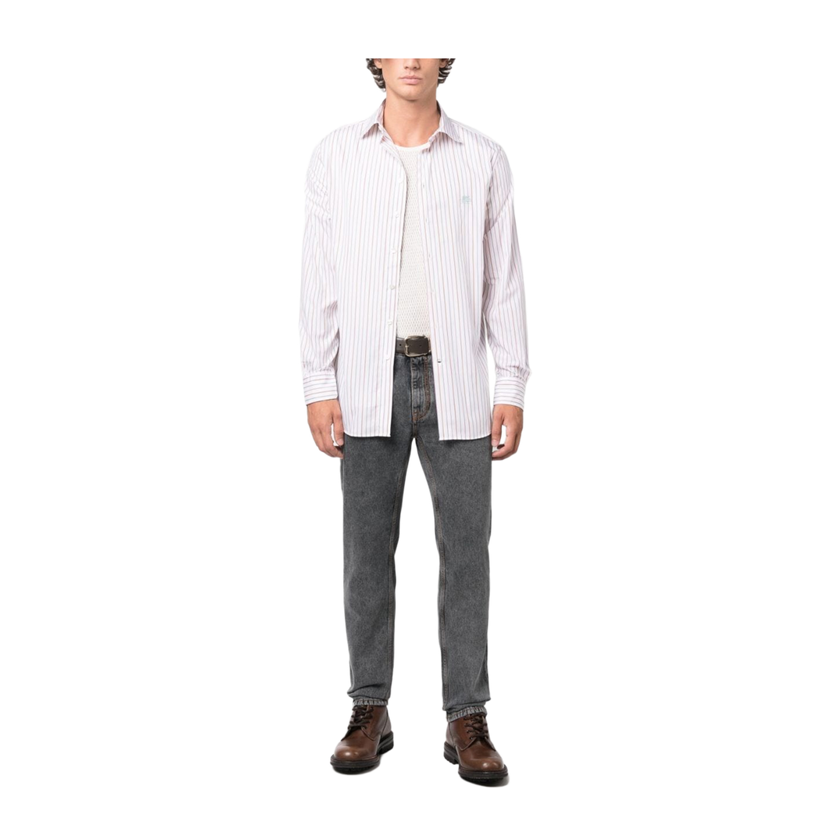 Logo-Embroidered Striped Shirt