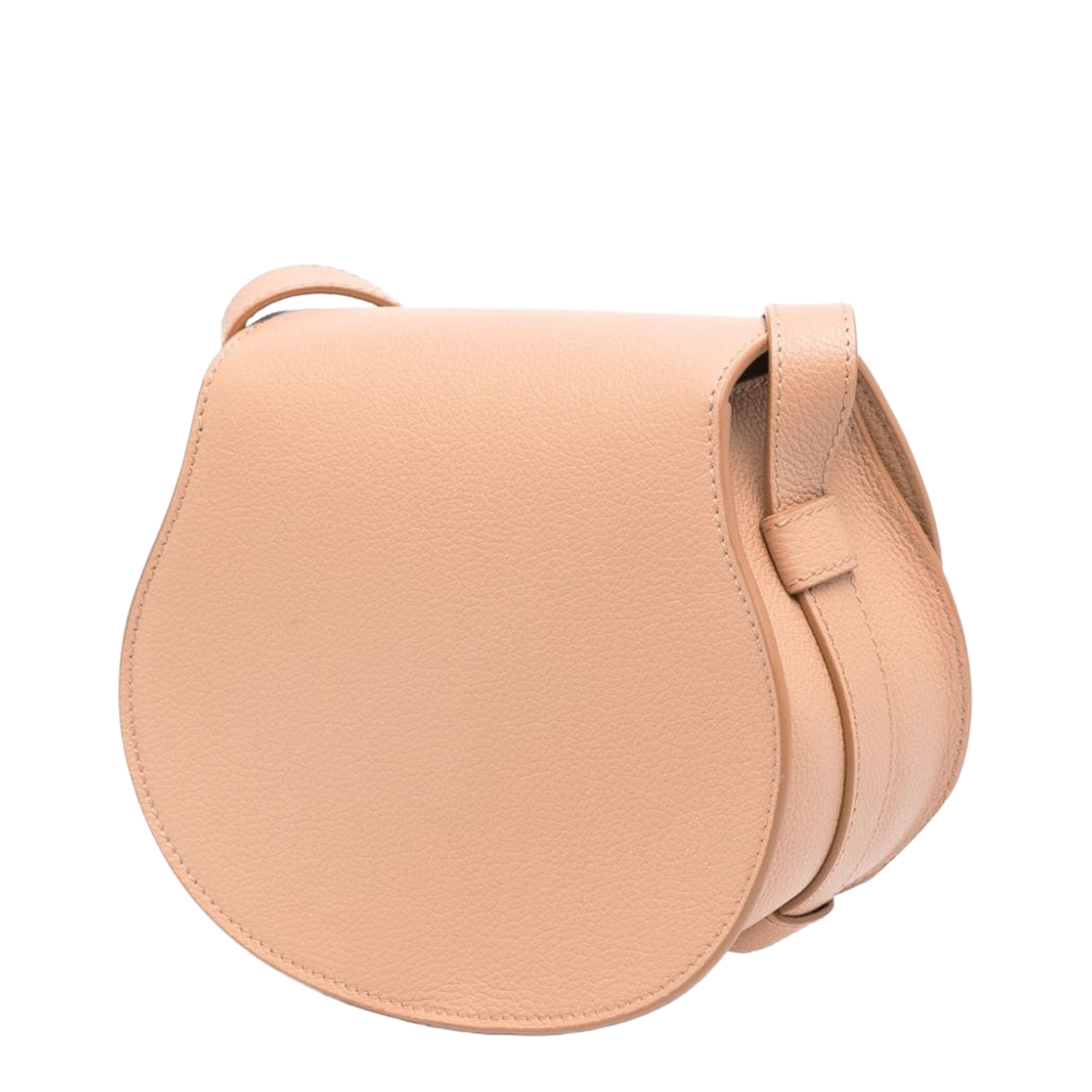 Marcie Small Calfskin Saddle Bag - Light Tan Brown