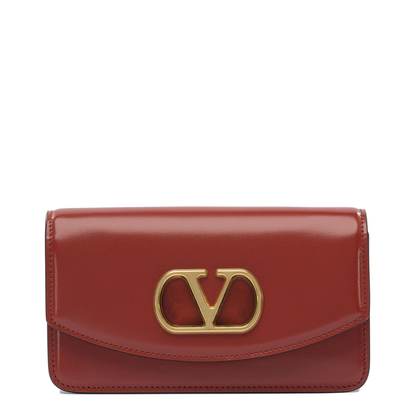 Red Foldover Top Crossbody Bag