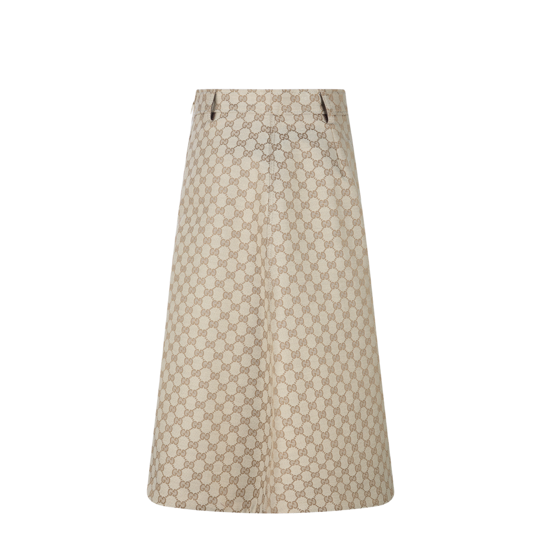 Cotton Canvas Fabric Skirt in Sand
