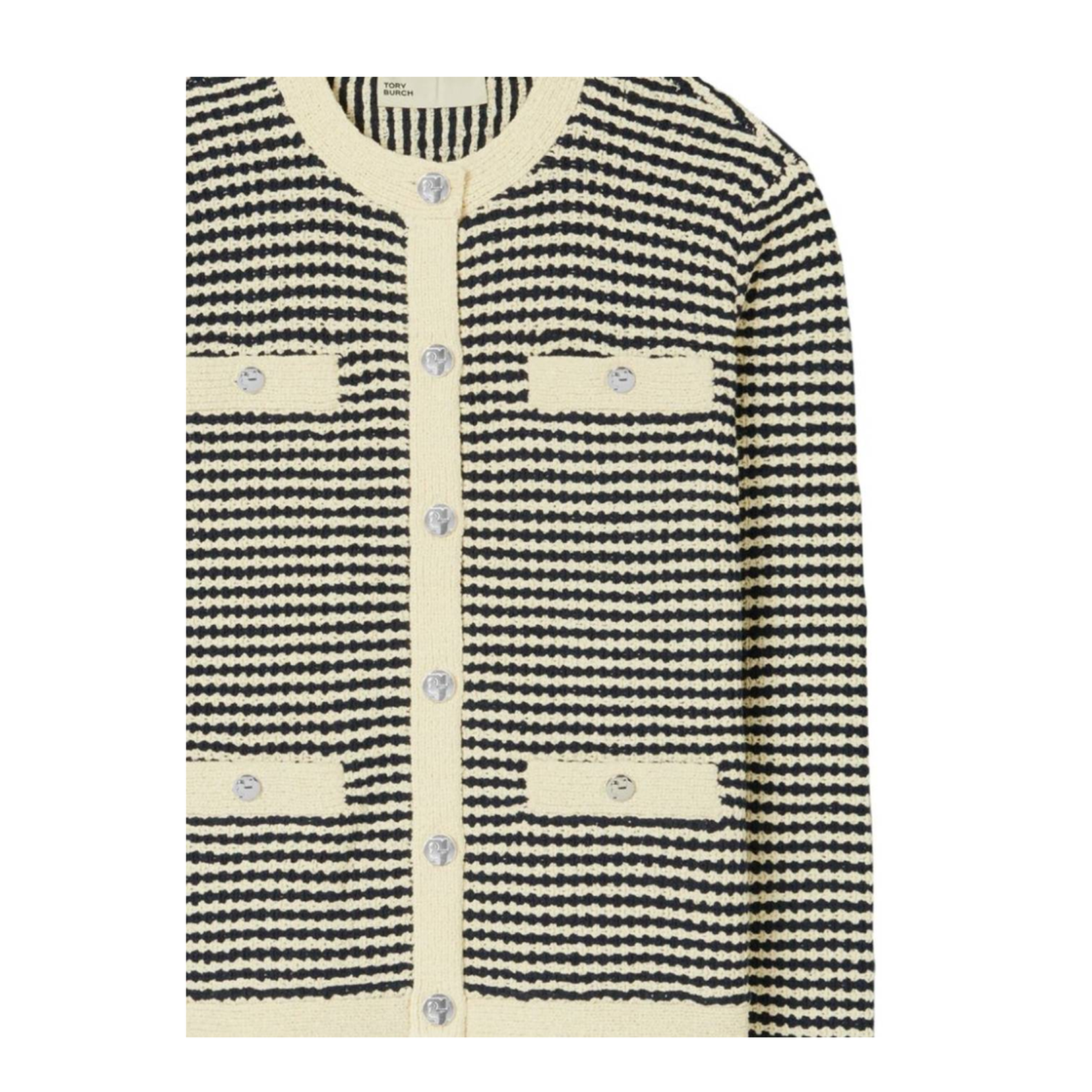 Kendra Contrasting-trim Striped Cardigan