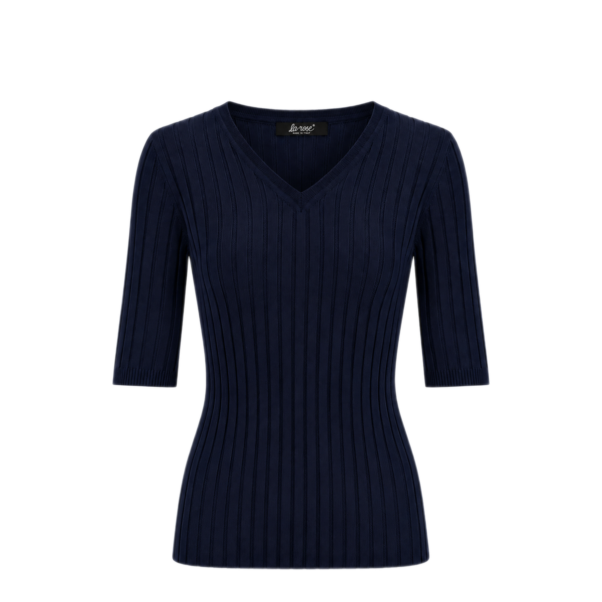 MAYFEYR - LA ROSE - V Neck Cashmere Silk Blue Navy - MG30530098
