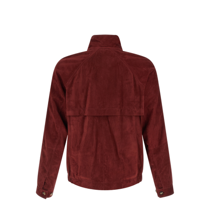 Stand-Collar Suede Jacket