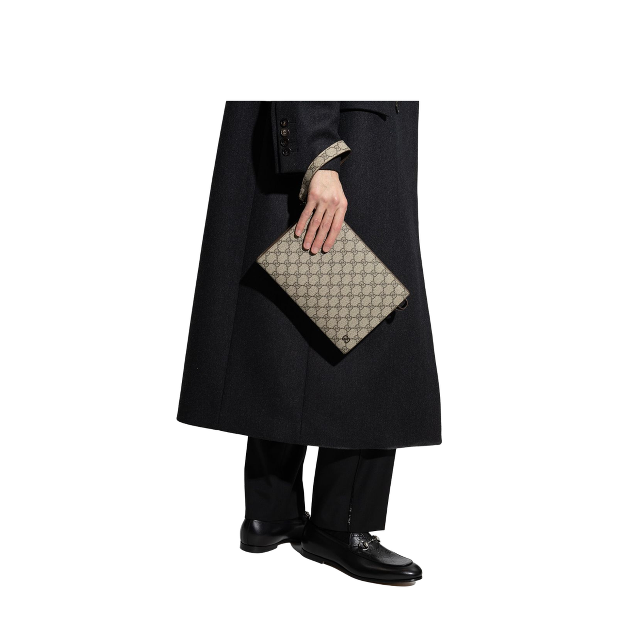 Brown Trim Small Pouch (GG Supreme)