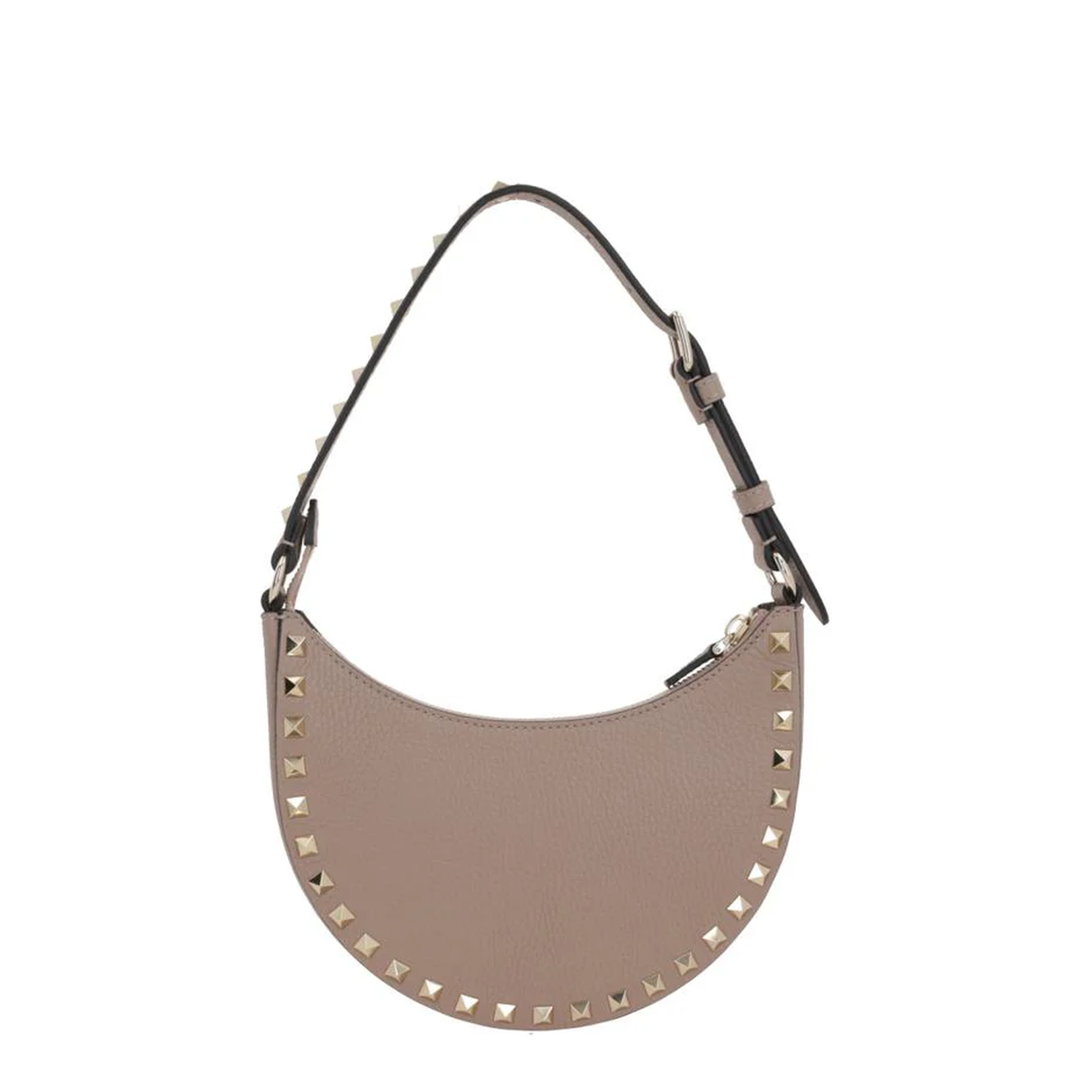 Rockstud Mini Hobo Bag in Grainy Leather