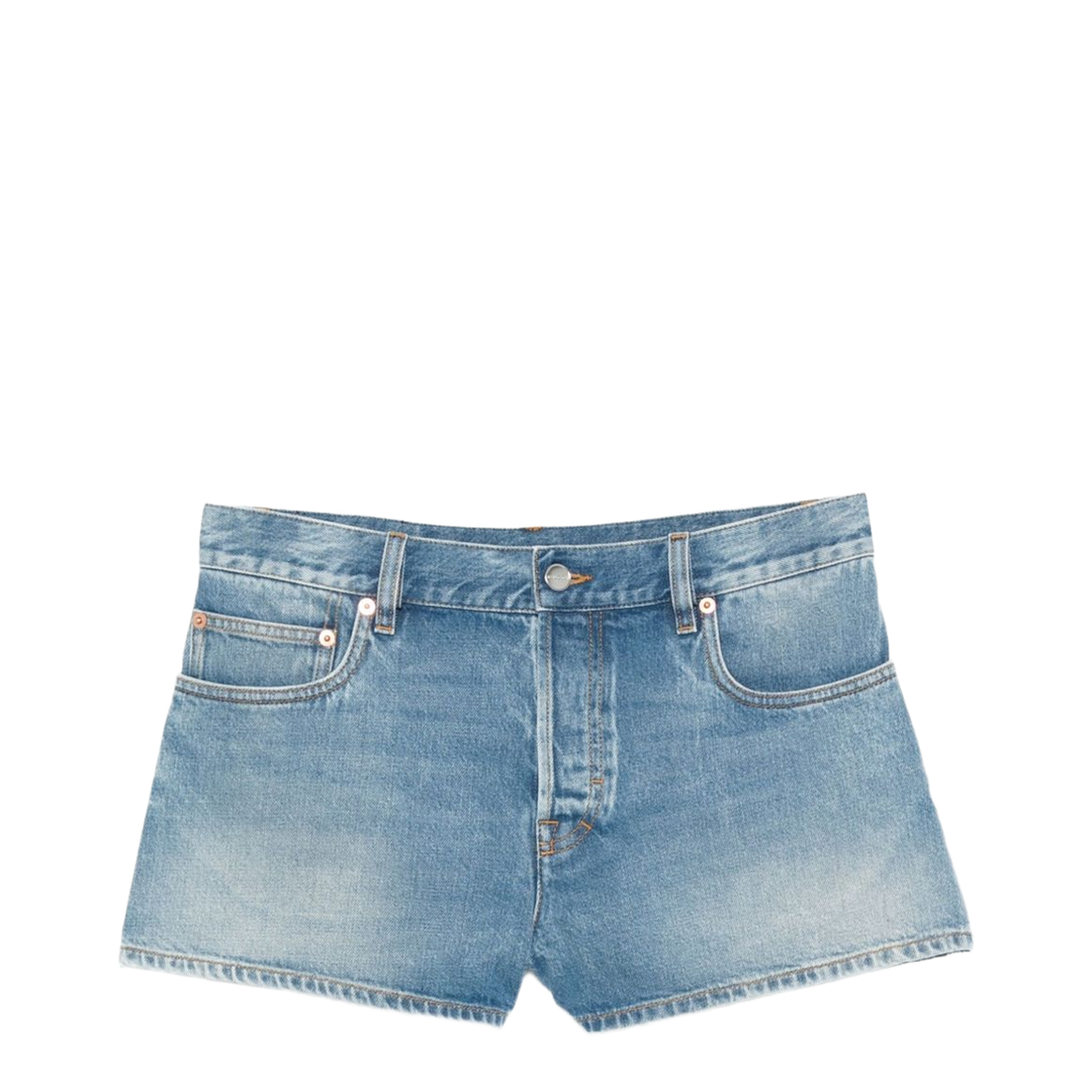 Stonewashed Denim Shorts in Light Blue