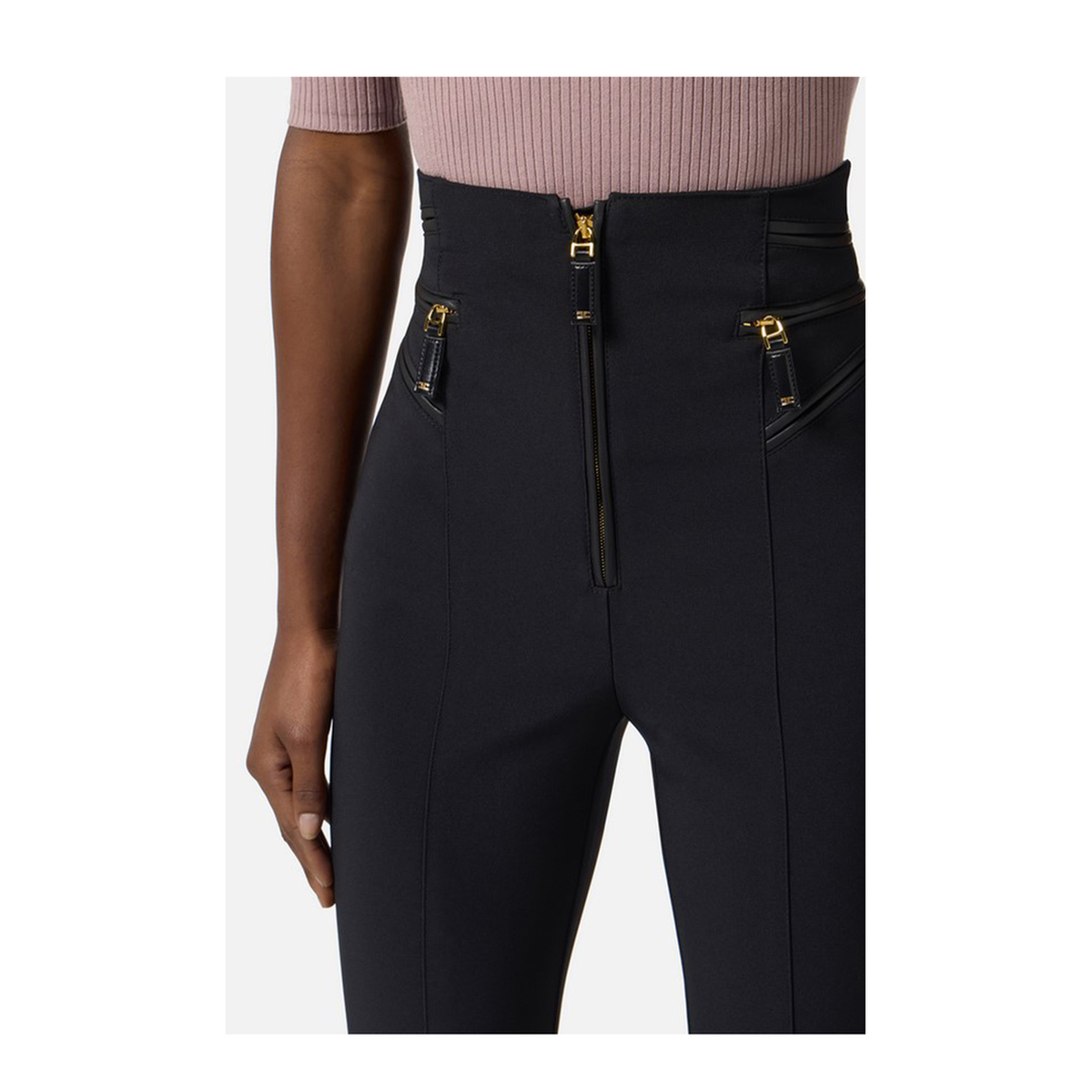 MAYFEYR - Elisabetta Franchi - Black Trousers - PA11956E2110