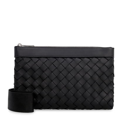 Intrecciato Leather Shoulder Bags - Black