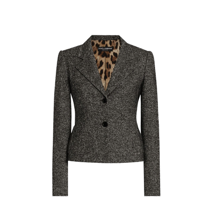 Single-breasted jacket in dotted wool blend