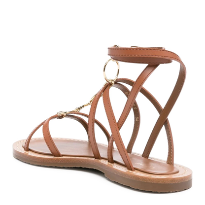 Lympia Sandals with Decorative Straps in Brown