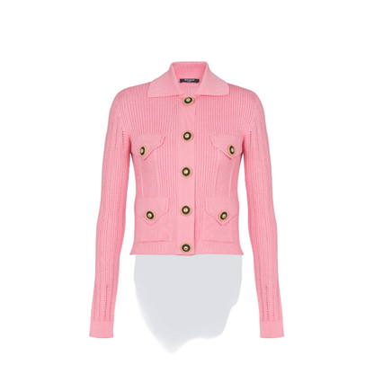 Buttoned Ripped Knit Cardigan