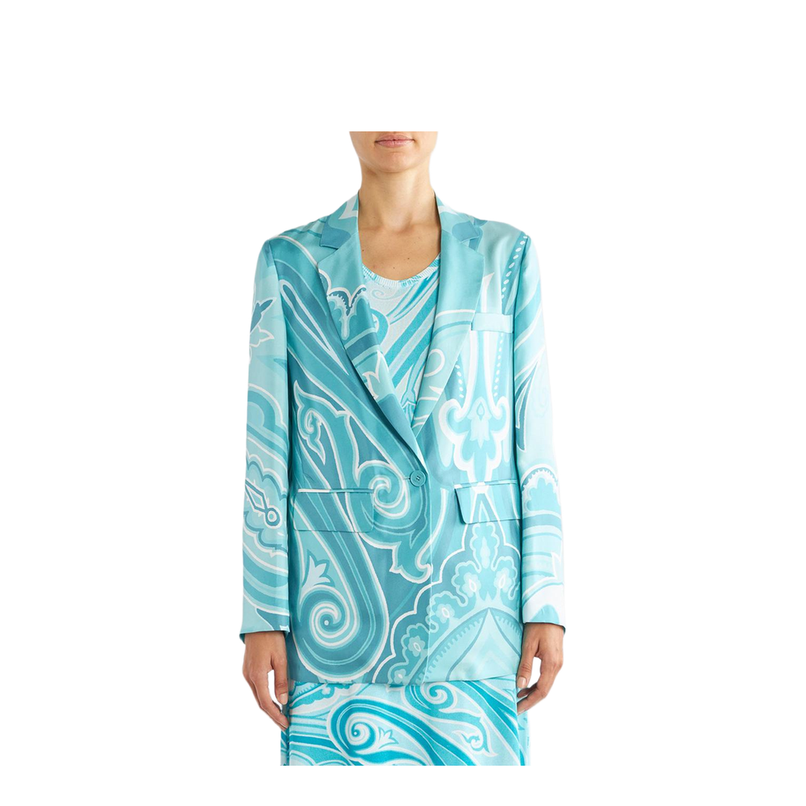 Swirl-Print Blazer
