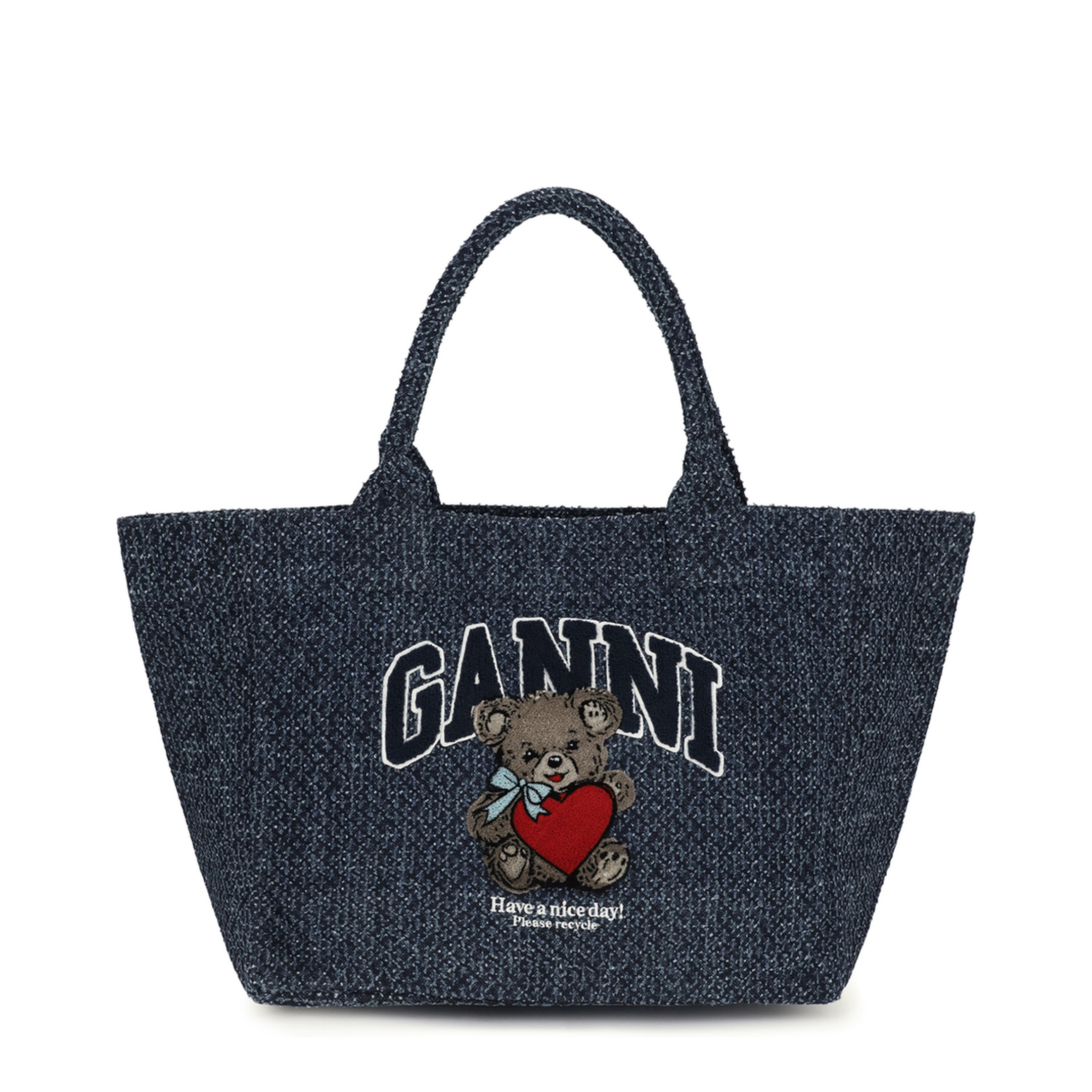 MAYFEYR - Ganni - Medium Denim Tote Bag With Bear - B2110028