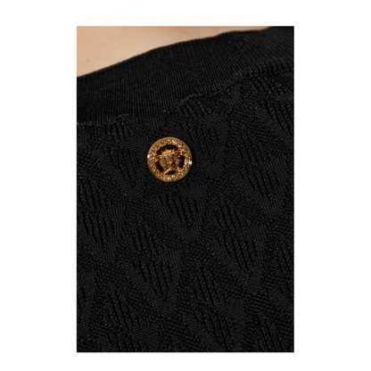 Logo V Jacquard Knit T-Shirt