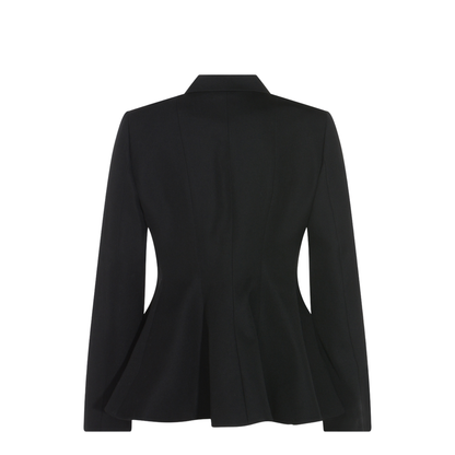 Black Grain de Poudre Wool Jacket