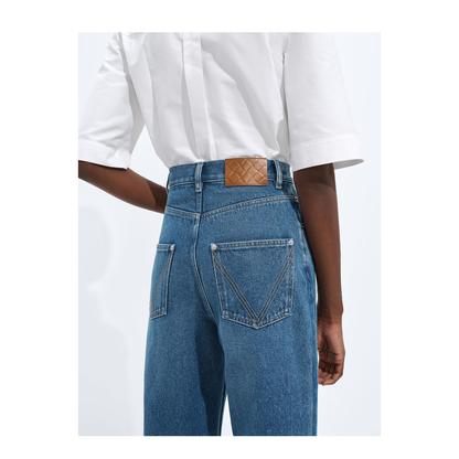 MAYFEYR - Bottega Veneta - Medium Indigo Wide Leg Jeans - 862817V69P04300