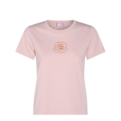Light Pink Embroidered Heart Logo Cotton T-Shirt