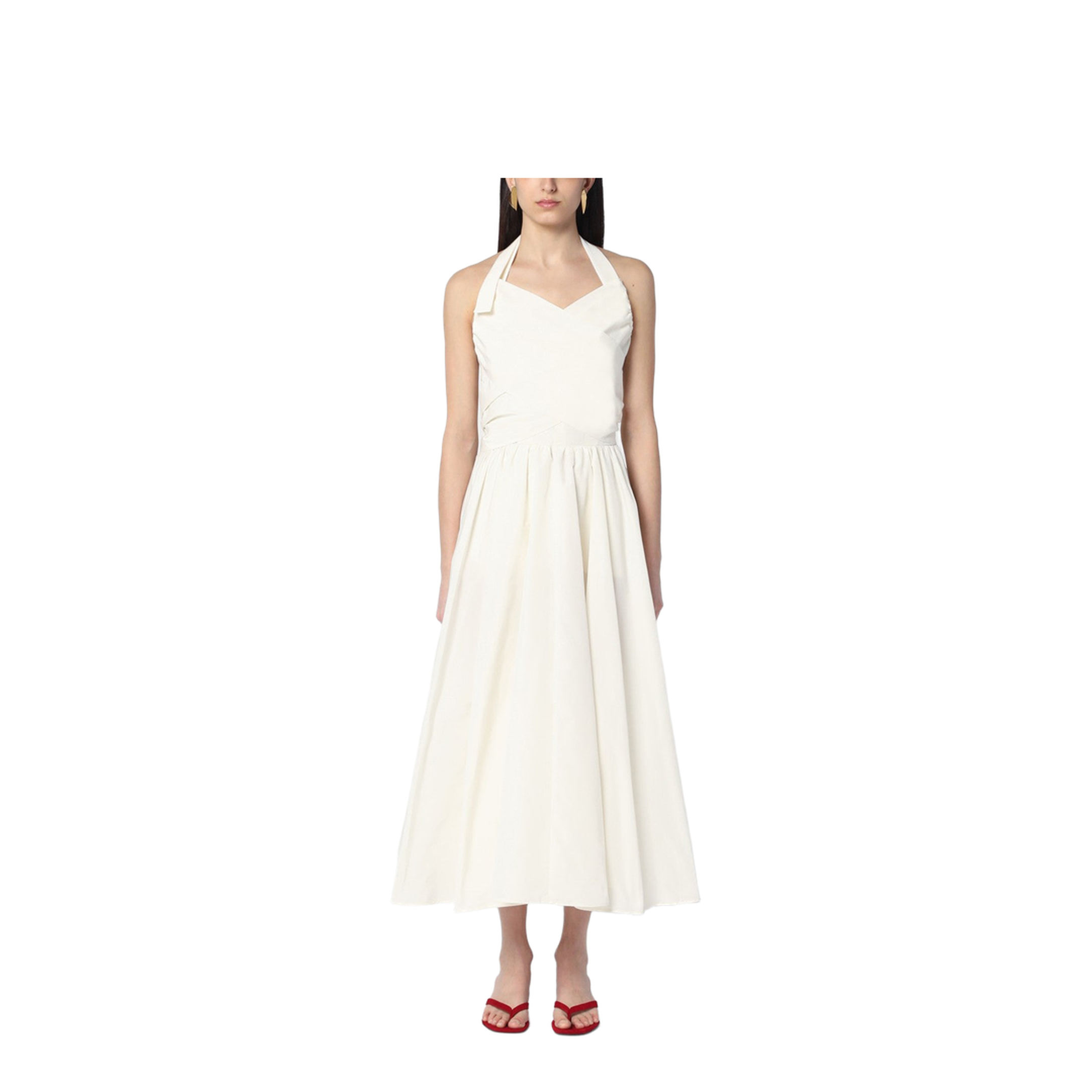 Ivory Dress with a Bow on the Back