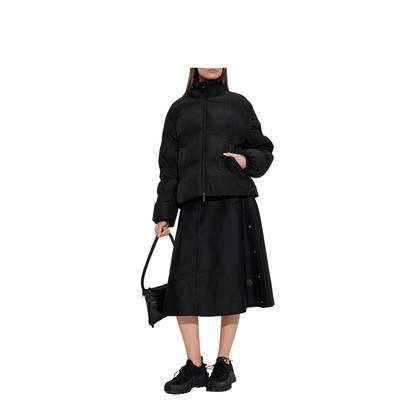 Black Ravignan Gather-Quilted Short Down Jacket