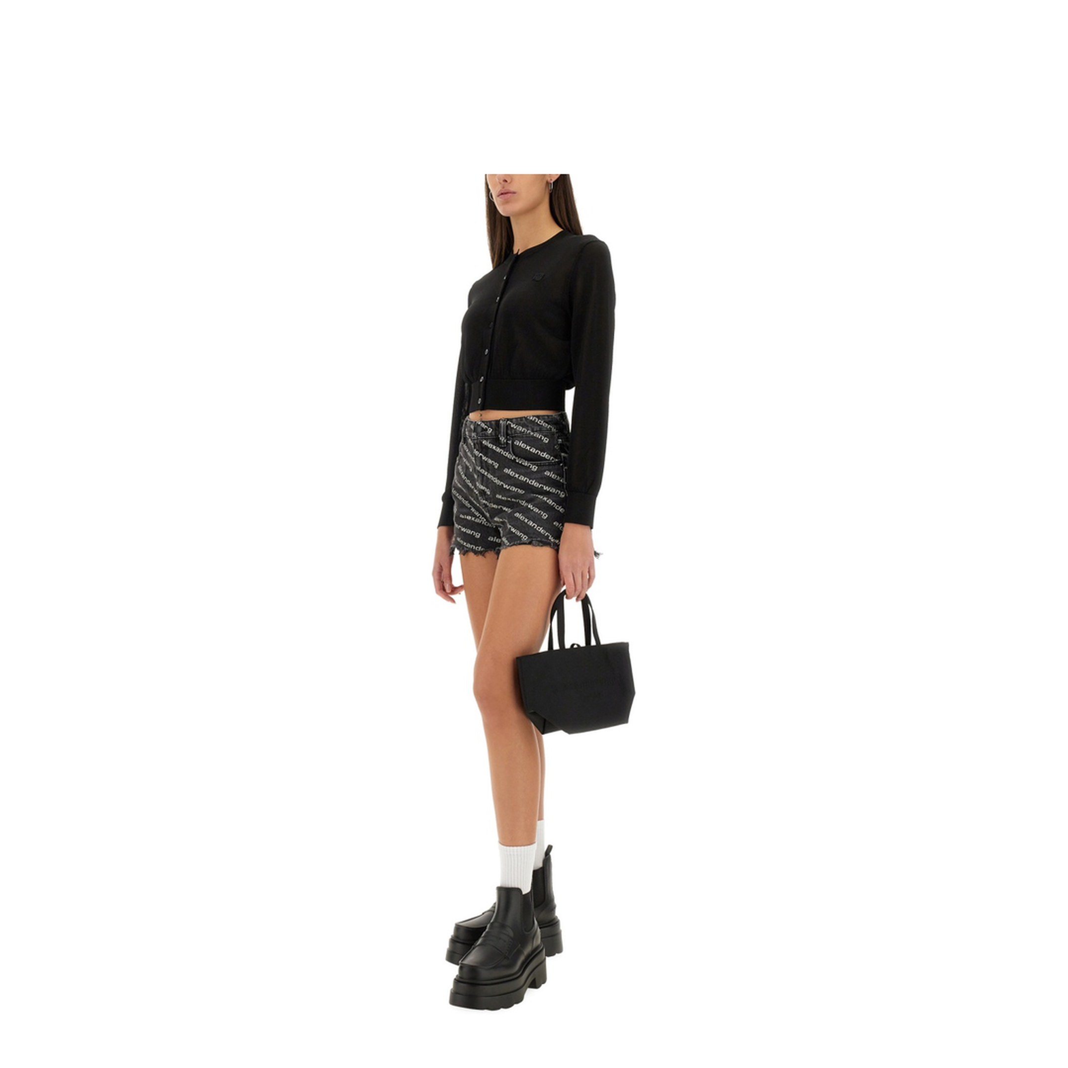 MAYFEYR - Alexander Wang - Shorts With All Over Logo - 4DC1214896060