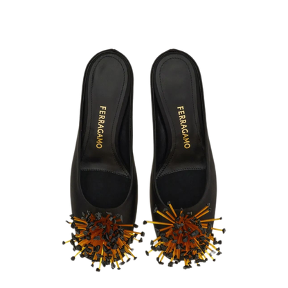MAYFEYR - Ferragamo - Safi S-Shaped Heel Mule - 01L622793011NEROBISCOTTONERO