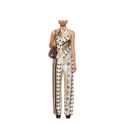 Printed Silk Pajama Trousers