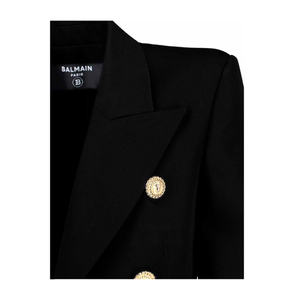 Black Virgin Wool 6-Button Jacket
