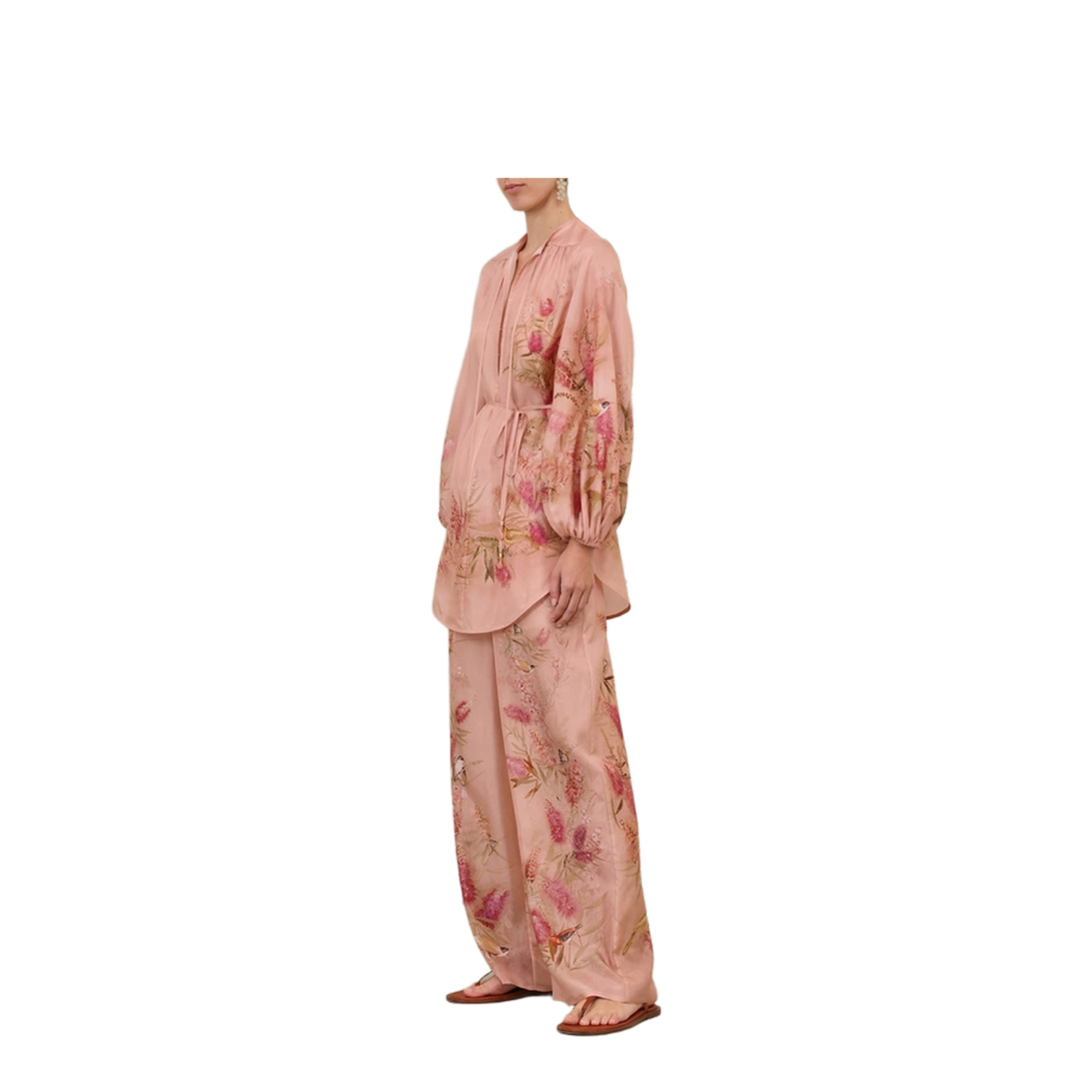Cascadian Printed Silk Top in Pink