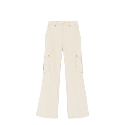 Cotton Cargo Trousers in Natural