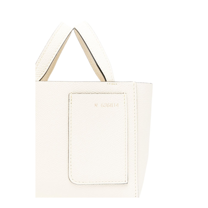 Soft Bucket Nano Bag Millepunte Calf Leather Bucket Bag - Pergamena White