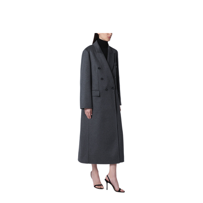 MAYFEYR - Victoria Beckham - Double-Breasted Coat In Grey Mélange Wool And Cashmere - 1126WCT006440BWODG