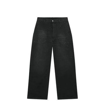 MAYFEYR - Maison Margiela - Double-Dyed Work Trousers In Black Cotton With Spots - S50KA0728M35926961