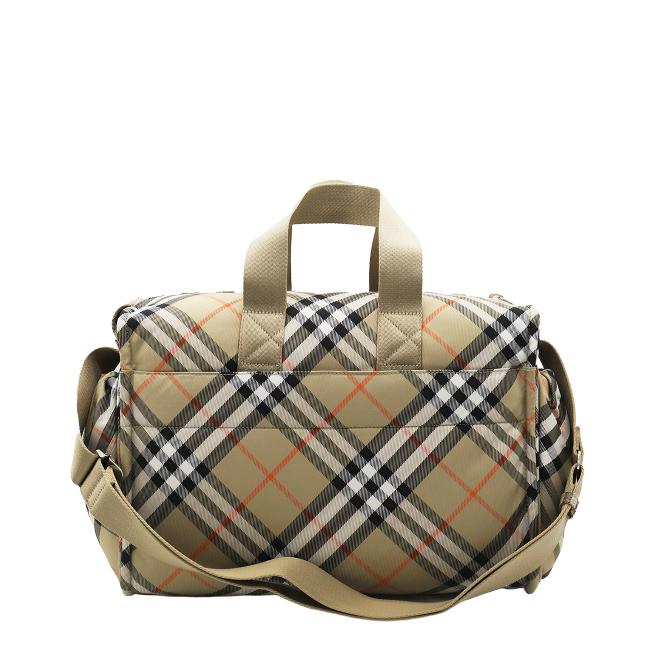 Polyamide Zipped Checked Changing Bag - Beige