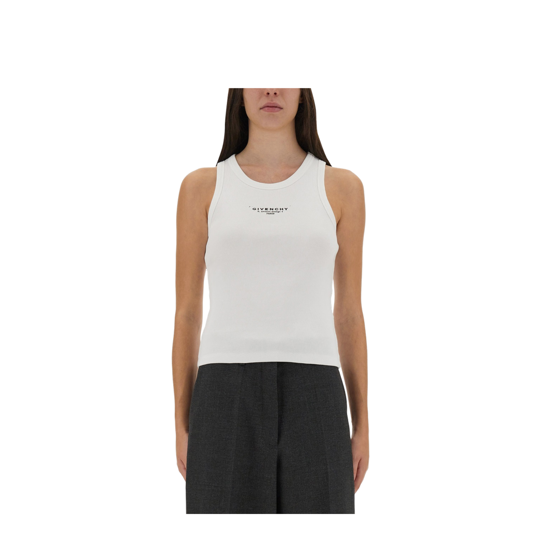 Slim Tank Top with Logo Print