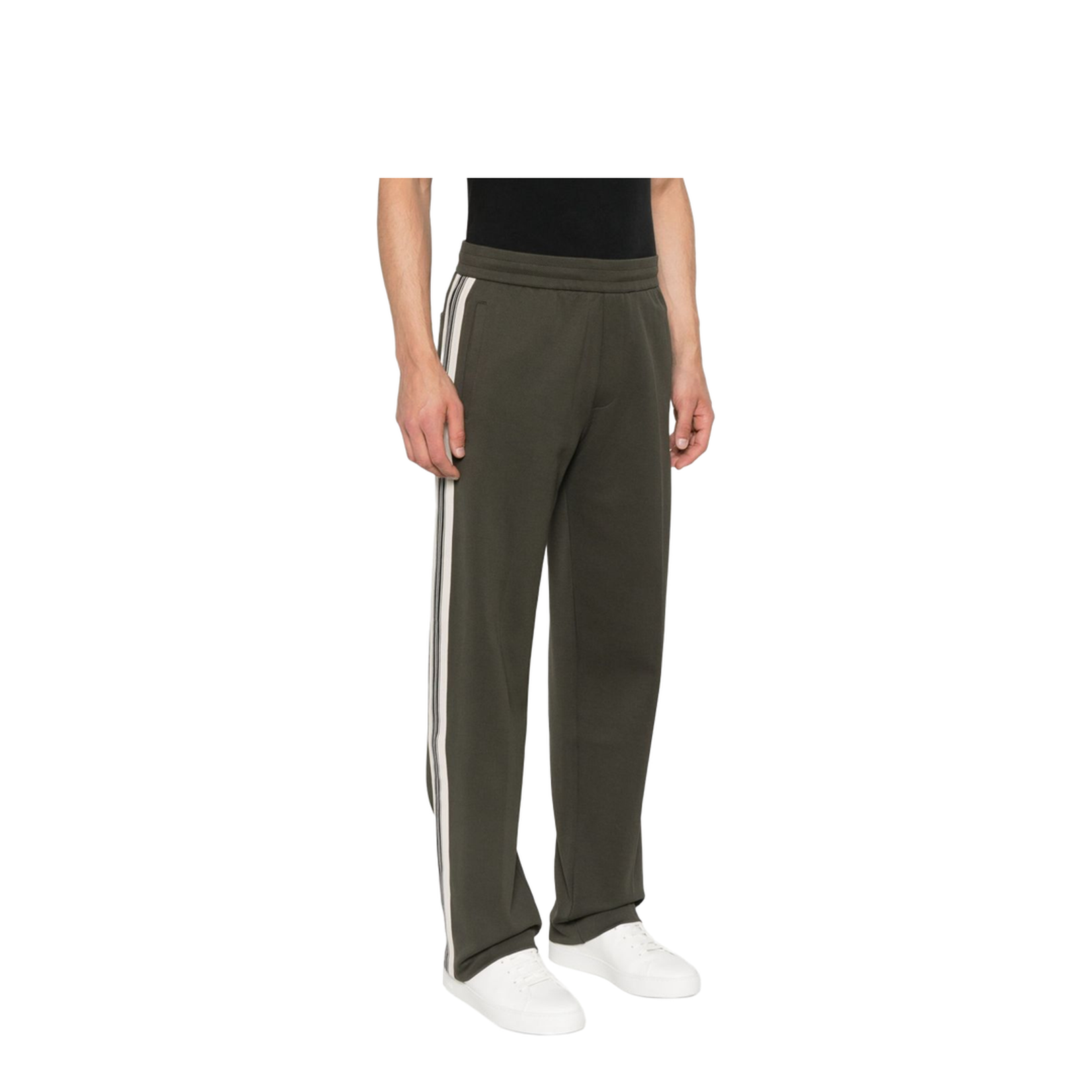 Jersey Trousers with Elasticated Waist and Contrasting Bands
