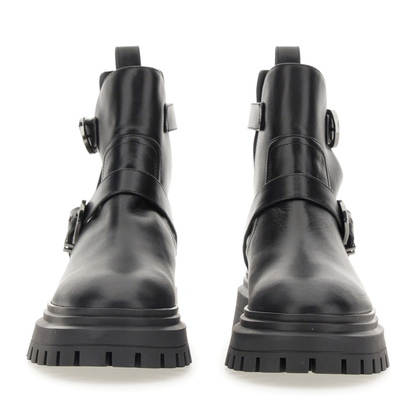 MAYFEYR - Stuart Weitzman - Maverick Bedford Motorcycle Boot - SF018BLK
